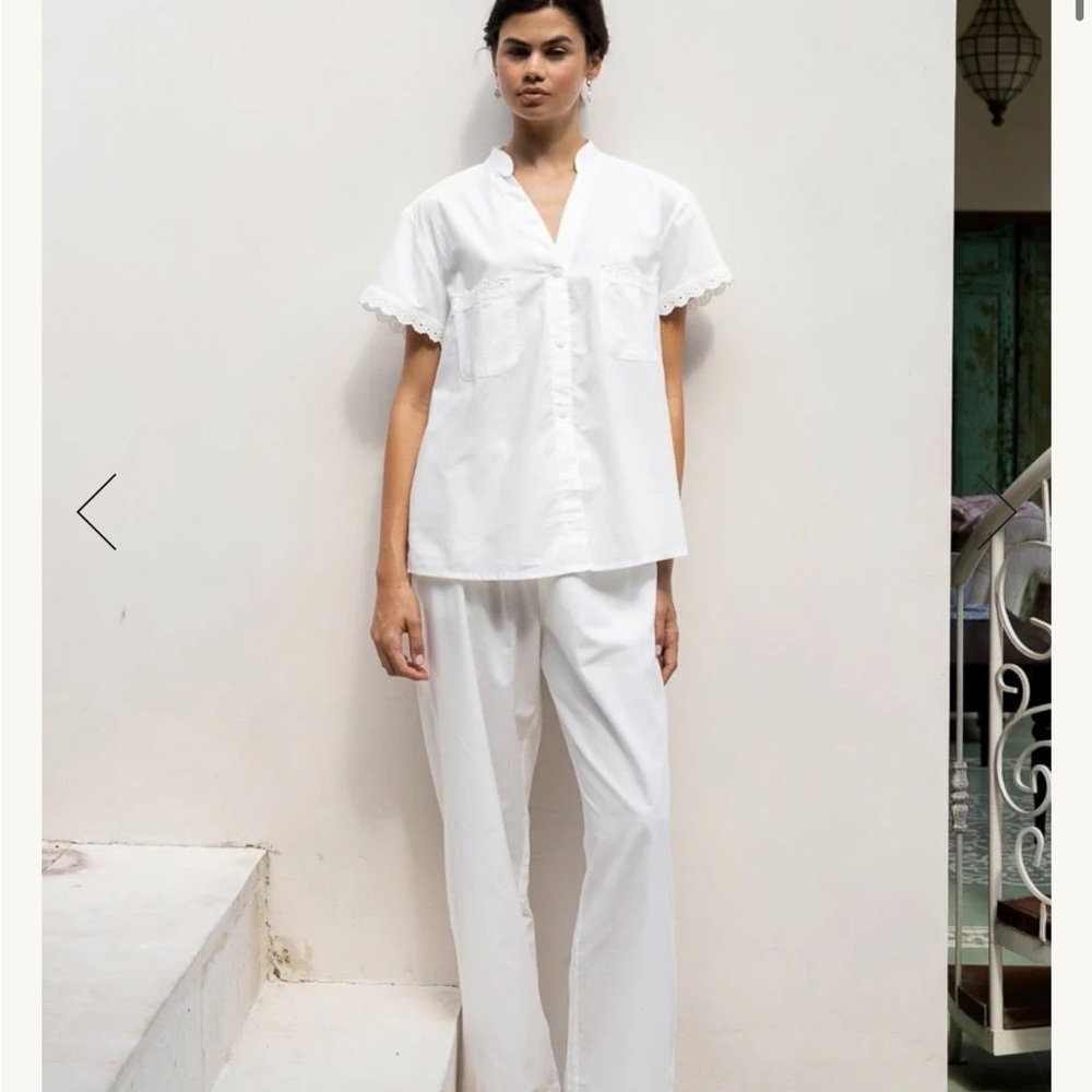 Classic White Women's Pajama Set